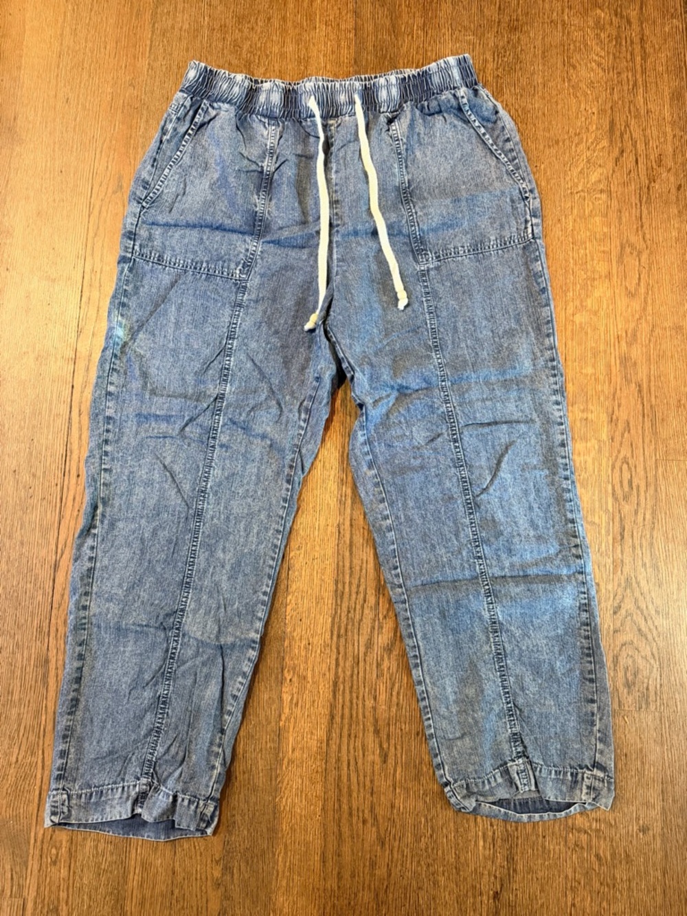Jane and Delancey Light Blue Wide-Leg Denim Wash Pants